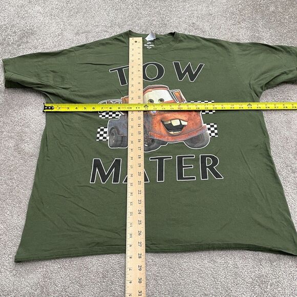 Port & Company x Disney Pixar Cars Tow Mater Graphic T-Shirt Mens 2XL Green Crew - Picture 6 of 10